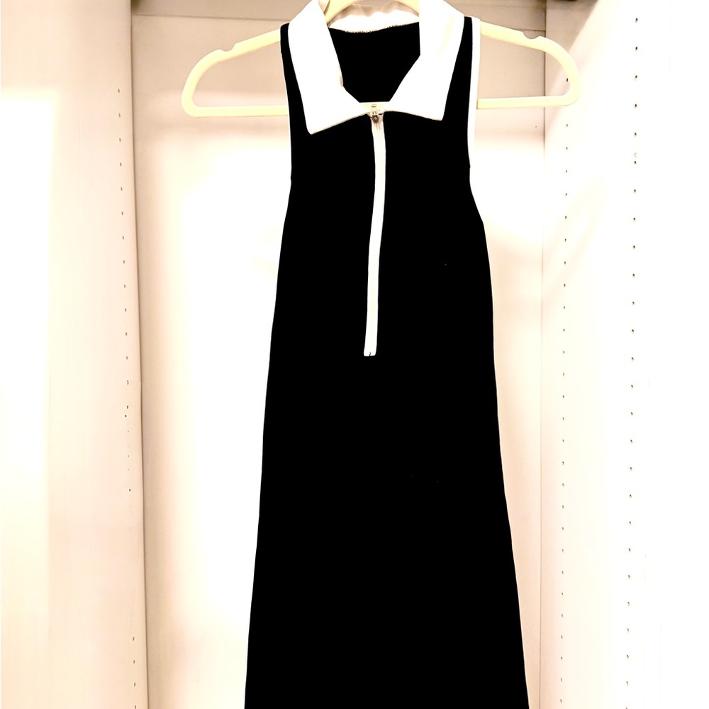 Black and White Sleeveless Sheath Mini Dress